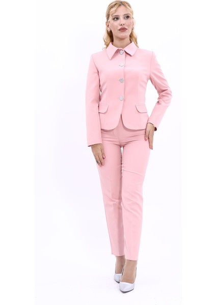 Peplum Ceket & Boru Paça Pantolon Takım-Pudra fiyatları