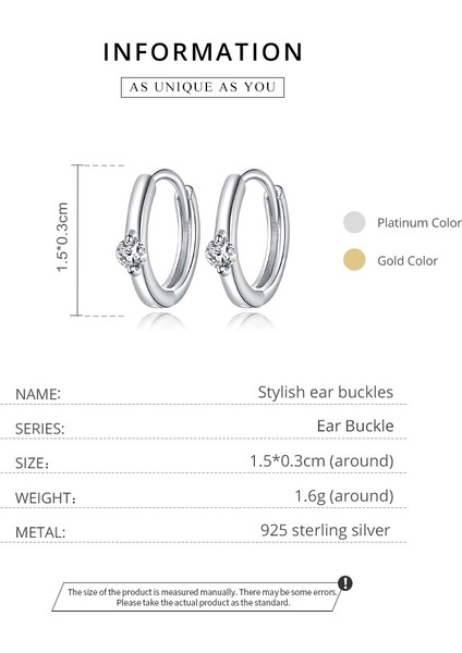 Moda Zirkon Kulak Toka Kadın Küpe (Gold) (Yurt Dışından) fiyatları