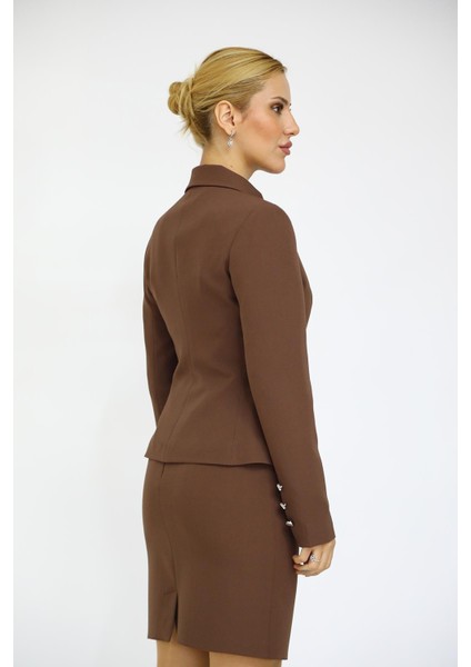 Gömlek Yaka Klasik Ceket-Kestane modelleri