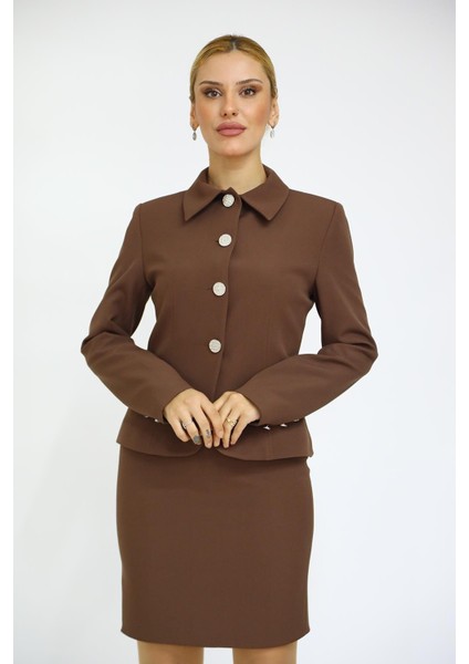 Gömlek Yaka Klasik Ceket-Kestane indirimleri