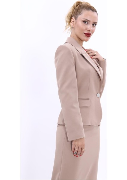 Erkek Yaka Tek Düğmeli Klasik Ceket-Taş fırsatları