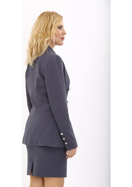 Erkek Yaka Çapraz Ceket-Füme modelleri