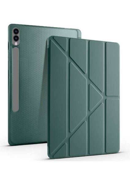 Samsung Galaxy Tab S10 Ultra SM-X920 Kılıf Kalem Koymalı Standlı Arkası Silikon Trifolding Kılıf indirimleri