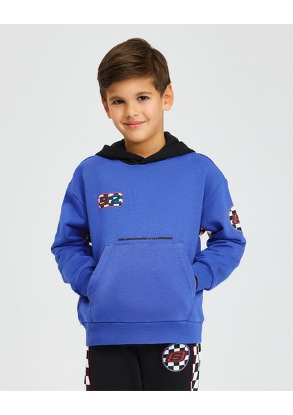 B Lw Fleece Hoodie Sweatshirt Büyük Erkek Çocuk Mavi Sweatshirt Sk242042-403