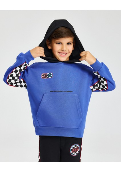 B Lw Fleece Hoodie Sweatshirt Büyük Erkek Çocuk Mavi Sweatshirt Sk242042-403