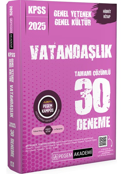 2025 KPSS Genel Yetenek Genel Kültür Vatandaşlık Tamamı Çözümlü 30 Deneme