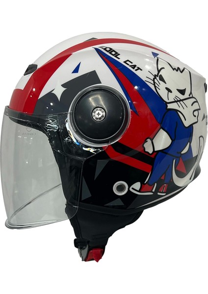 Kask Sway Sw 814 Cool Cat White (Çocuk)