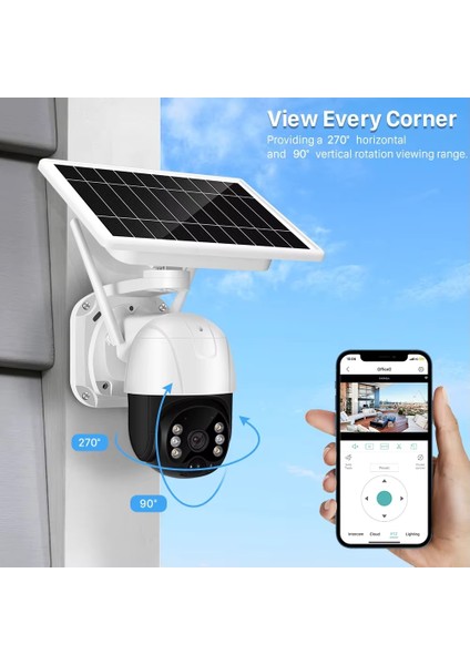 AP-CS3030-4G Solar Panelli Kablosuz Sim Kartlı Dış Mekan 360 Derece Güvenlik Kamerası indirimleri