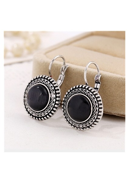 Boho Big Drop Earrings (Black) (Yurt Dışından)
