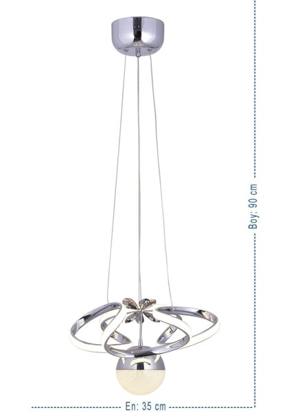 Darius 3 Renk Gümüş ( Sarı Beyaz ve Gün Işığı ) Lu x ury LED Kristal Taşlı Avize Concept fiyatları