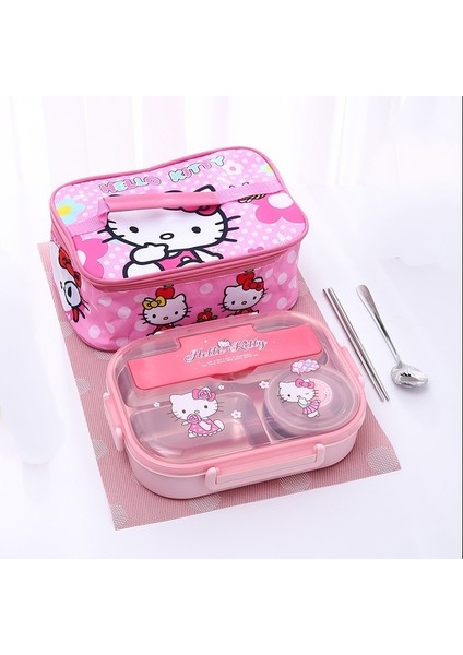 Karikatür Öğrenci Beş Bölmeli Çorba Kasesi Ile Öğle Yemeği Kutusu 304 Paslanmaz Çelik (Yurt Dışından)