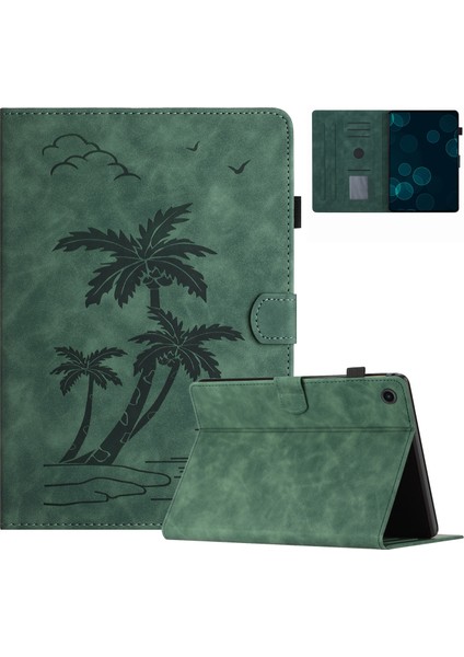 Lenovo Tab M10 Plus 10.6 3. Nesil Için Hindistan Cevizi Ağacı Pu Kılıf (Yurt Dışından)