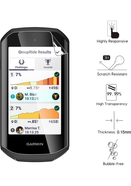 Garmin Edge 1050 Gps Uyumlu 2 Adet Ön Body Şeffaf Ultra Ekran Koruyucu Nano Jelatin