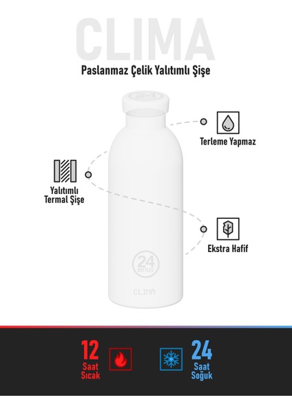 24 Bottles Clima Bottle Acqua Fiorita Paslanmaz Çelik Termos 850 ml