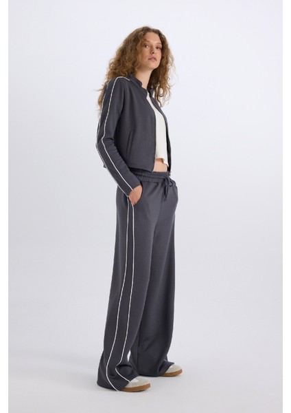 Straight Fit Beli Lastikli Eşofman Altı Uzun Boy Bağcıklı Cepli Düz Paça Modal Kumaş D6668AX24WN