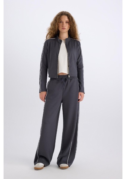 Straight Fit Beli Lastikli Eşofman Altı Uzun Boy Bağcıklı Cepli Düz Paça Modal Kumaş D6668AX24WN fiyatları