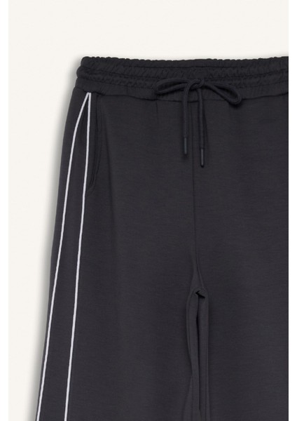 Straight Fit Beli Lastikli Eşofman Altı Uzun Boy Bağcıklı Cepli Düz Paça Modal Kumaş D6668AX24WN