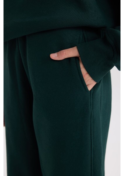 Standart Boy Jogger Kalın Kışlık Eşofman Altı Basic Düz Beli Paçası Lastikli Cepli D9934AX24WN