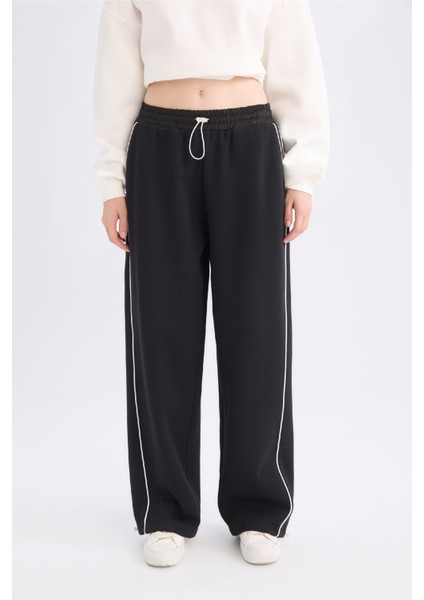 Coool Beli Lastikli Wide Leg Geniş Bol Paça Eşofman Altı Beli Ayarlanabilir Lastikli Yan Şeritli E0163AX24WN fırsatları