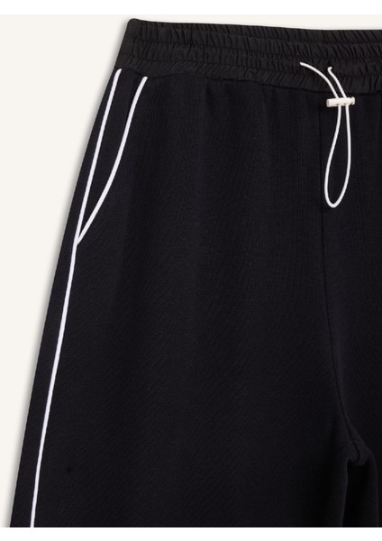 Coool Beli Lastikli Wide Leg Geniş Bol Paça Eşofman Altı Beli Ayarlanabilir Lastikli Yan Şeritli E0163AX24WN