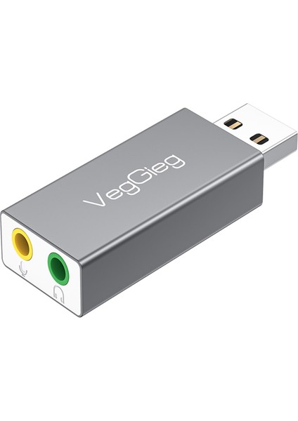 USB Harici Ses Kartı Adaptörü 3.5mm Kulaklık ve Mikrofon Girişli