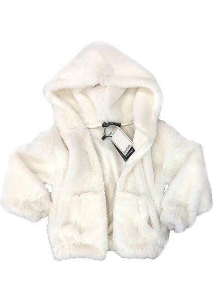 Kız Bebek Kapşonlu Peluş Ceket
