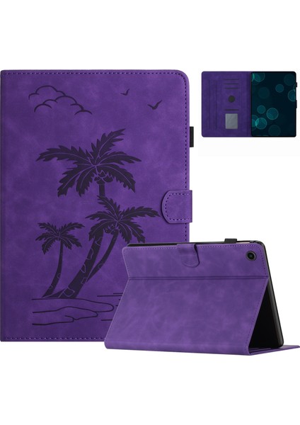 Lenovo Tab M10 Plus 10.6 3. Nesil Için Hindistan Cevizi Ağacı Pu Kılıf (Yurt Dışından)