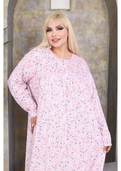 Büyük Beden Kışlık Şardonlu Pamuklu Anne Gecelik (120 Kiloya Kadar Uygundur) fiyatları