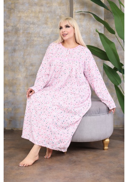 Büyük Beden Kışlık Şardonlu Pamuklu Anne Gecelik (120 Kiloya Kadar Uygundur) modelleri