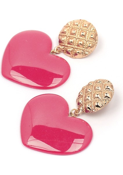 Şeftali Kalp Küpe (Red Pink) (Yurt Dışından) fiyatları