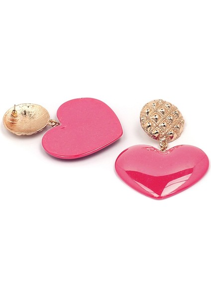 Şeftali Kalp Küpe (Red Pink) (Yurt Dışından) modelleri