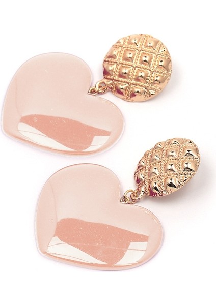 Şeftali Kalp Küpe (Light Skin Pink) (Yurt Dışından) fiyatları