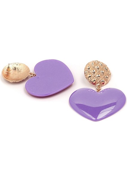 Şeftali Kalp Küpe (Purple) (Yurt Dışından) modelleri