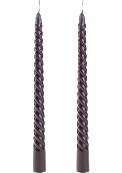 2'li Burgu Şamdan Mumu - Siyah - 25 cm modelleri