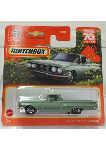 Match.. 70 Years 1:64 1960 Chevy El Camino ( Küçük Boy Metal Araba)