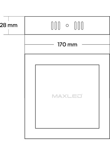 MX-1066N - 12W 4000K Ilık Beyaz | Siyah Kasa Sıva Üstü Kare LED Panel