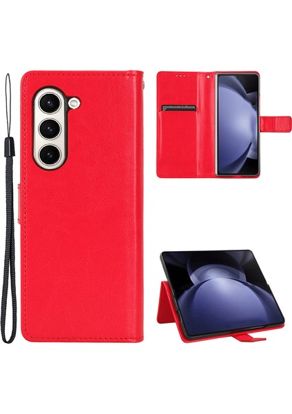 Samsung Galaxy Z Fold 6 5g Crazy Horse Dokulu Deri Katlanır Telefon Kılıfı (Yurt Dışından)