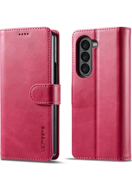 Samsung Galaxy Z Fold 6 5g Buzağı Dokusu Manyetik Toka Standlı Telefon Kapağı (Yurt Dışından)