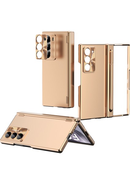 Samsung Galaxy Z Fold 6 5g Çift Menteşe Telefon Kılıfı Elektro Kaplama Pc Telefon Kapağı Stylus Kalem ile (Yurt Dışından)