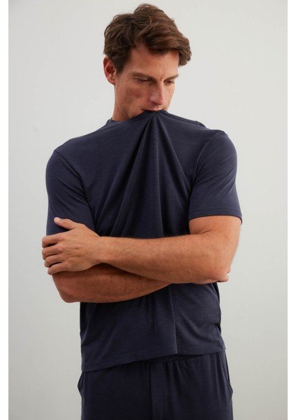 Erkek Flamlı Modal Kısa Kollu T-Shirt fiyatları