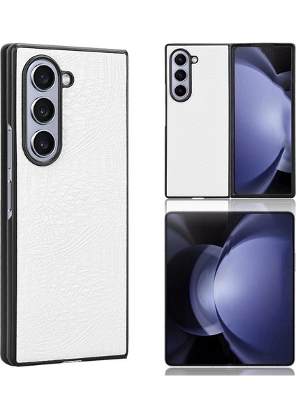 Samsung Galaxy Z Fold 6 5g Timsah Dokulu Deri Kaplamalı Sert Pc Telefon Kapağı (Yurt Dışından)