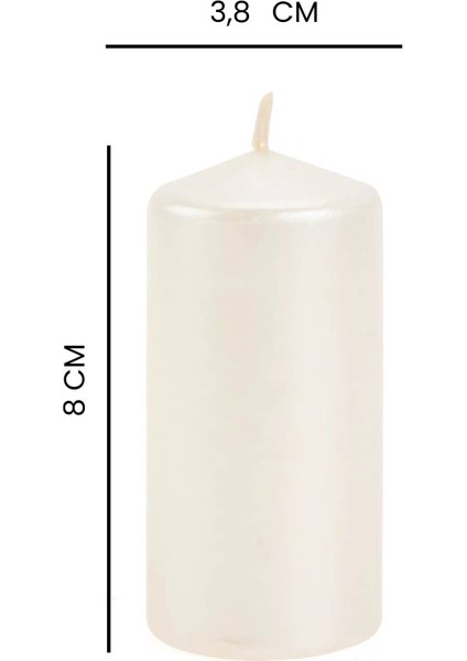 4'lü Bar Fener Mumu - Sedef - 3,8x8 cm
