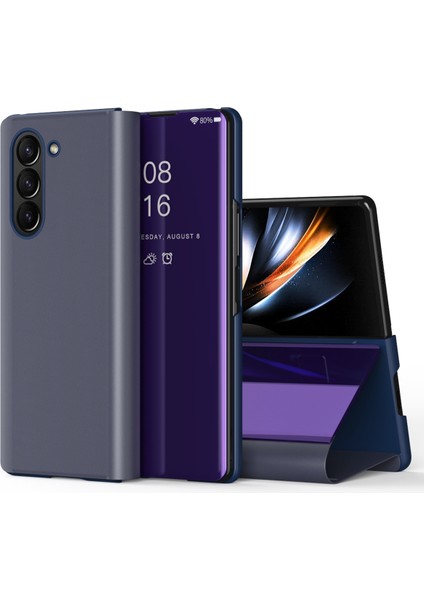 Samsung Galaxy Z Fold 6 5g Görünüm Penceresi Pu Deri + Pc Galvanik Telefon Kapağı (Yurt Dışından)