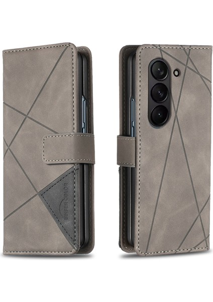 Samsung Galaxy Z Fold 6 5g Pu Deri Geometrik Telefon Kılıfı (Yurt Dışından)