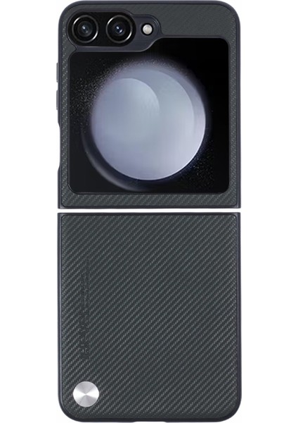 Samsung Galaxy Z Flip6 5g Karbon Fiber Doku Pu Deri + Pc Telefon Kapağı (Yurt Dışından)