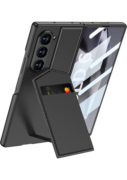 Samsung Galaxy Z Fold 6 5g Pc+Pu Kapak ve Kart Tutucu Çubuğu (Yurt Dışından)