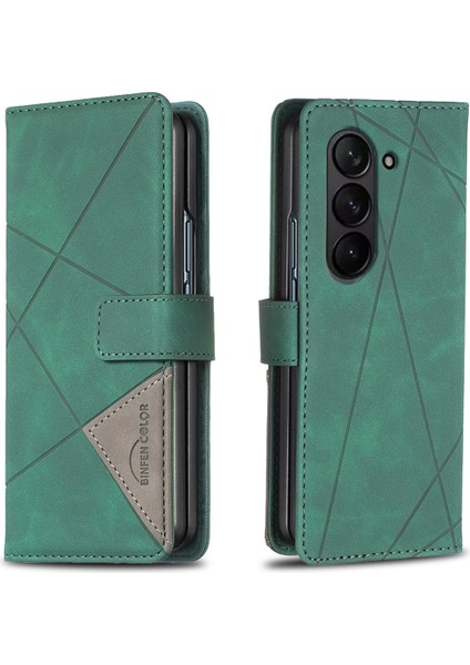 Samsung Galaxy Z Fold 6 5g Pu Deri Geometrik Telefon Kılıfı (Yurt Dışından)