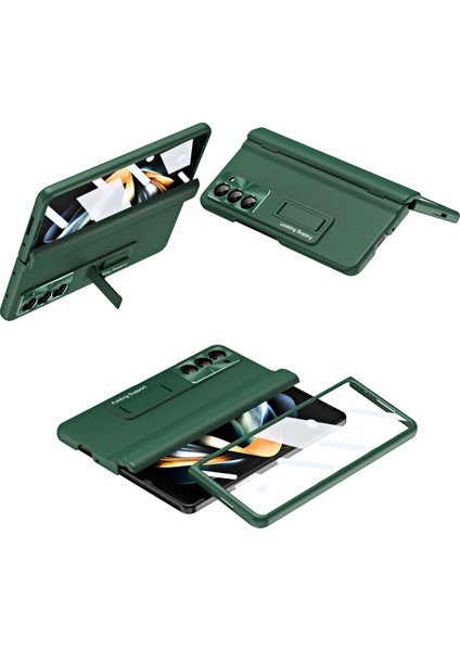 Samsung Galaxy Z Fold 6 5g Kickstand Kapak Pu Deri + Pc Telefon Kılıfı (Yurt Dışından)