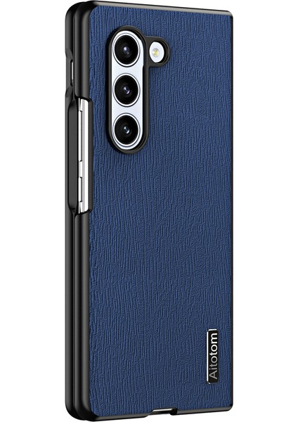 Samsung Galaxy Z Fold 6 5g Ahşap Dokulu Deri+Pc+Tpu Hibrit Telefon Kılıfı (Yurt Dışından)