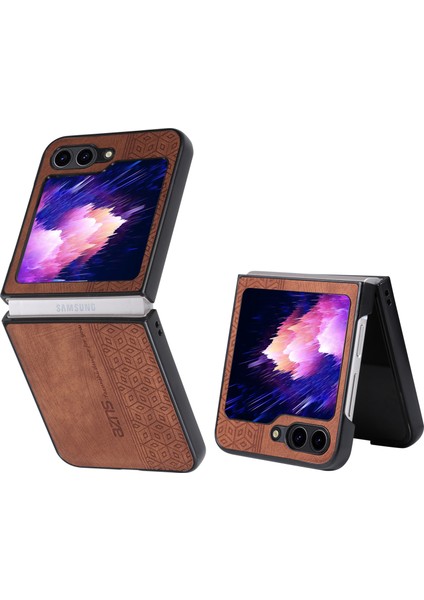Samsung Galaxy Z Flip6 5g Pu Deri Kaplamalı Pc Sert Telefon Kapağı (Yurt Dışından)